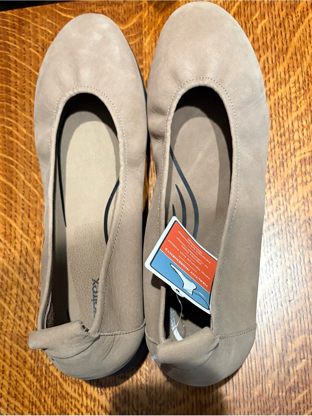 Aetrex Taupe Ballet Flats